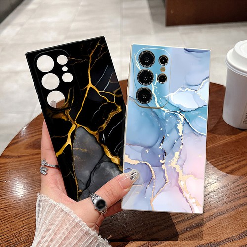 For Samsung S24 Ultra S23 S22 A55 A15 A54 Shockproof Marble Silicone Case Cover - Bild 6 von 21