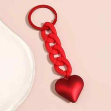 Red Fashion Heart-Shaped Charm Keychain Car Pendant Phone Ornament Chain Gift
