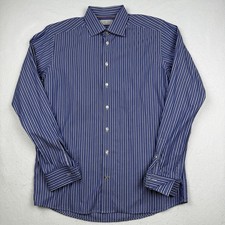 Eton Shirt Mens 16 41 Blue Stripe Contemporary Fit Long Sleeve Dress Shirt