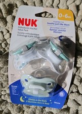 NUK 3 Pack Orthodontic Baby Pacifier 0-6m Glow in The Dark Ship