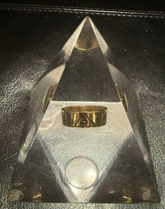 Vintage 10K Gold Masonic Scottish Rite 14th Degree Ring – Yod Triangle w/ Motto