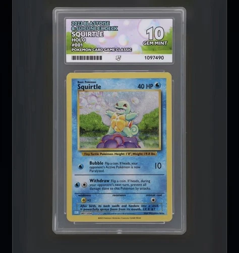 Pokémon Squirtle Holo 001/034 – ACE 10 Gem Mint – TCG Classic 2023
