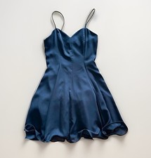 Hampton Nites 10 Black Satin Sweetheart Strappy Fit & Flare Short Dress