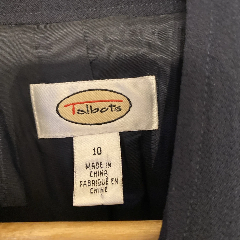 Abrigo de vestir largo a medida forrado azul marino talla 10 botones delanteros Talbots para mujer talla 10 Foto 3 de 4