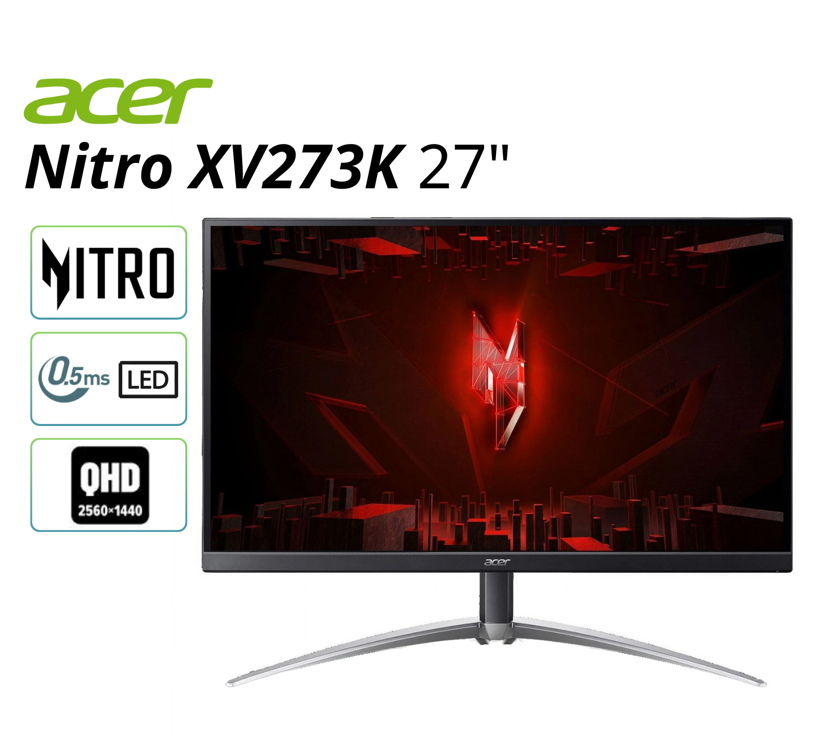 Acer Nitro XV273K V3 27" 3840x2160 160Hz 400Nit 0.5ms 100x100 Refurbished