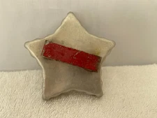 Vintage STAR Metal Aluminum Cookie Cutter With Red Metal Handle