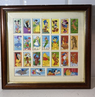 The Magical World of Disney Set of 25 Trading Cards Canada 1989 Framed Vintage