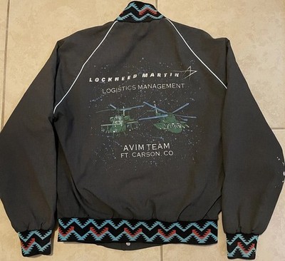 Vtg 80s Lockheed Martin Aerospace Distress Jacket M Army Air Force Space Grunge