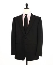 6,480 TOM FORD - CELEB FAV "Fit B" Wool/Mohair Hand Made Black Tuxedo - 46R
