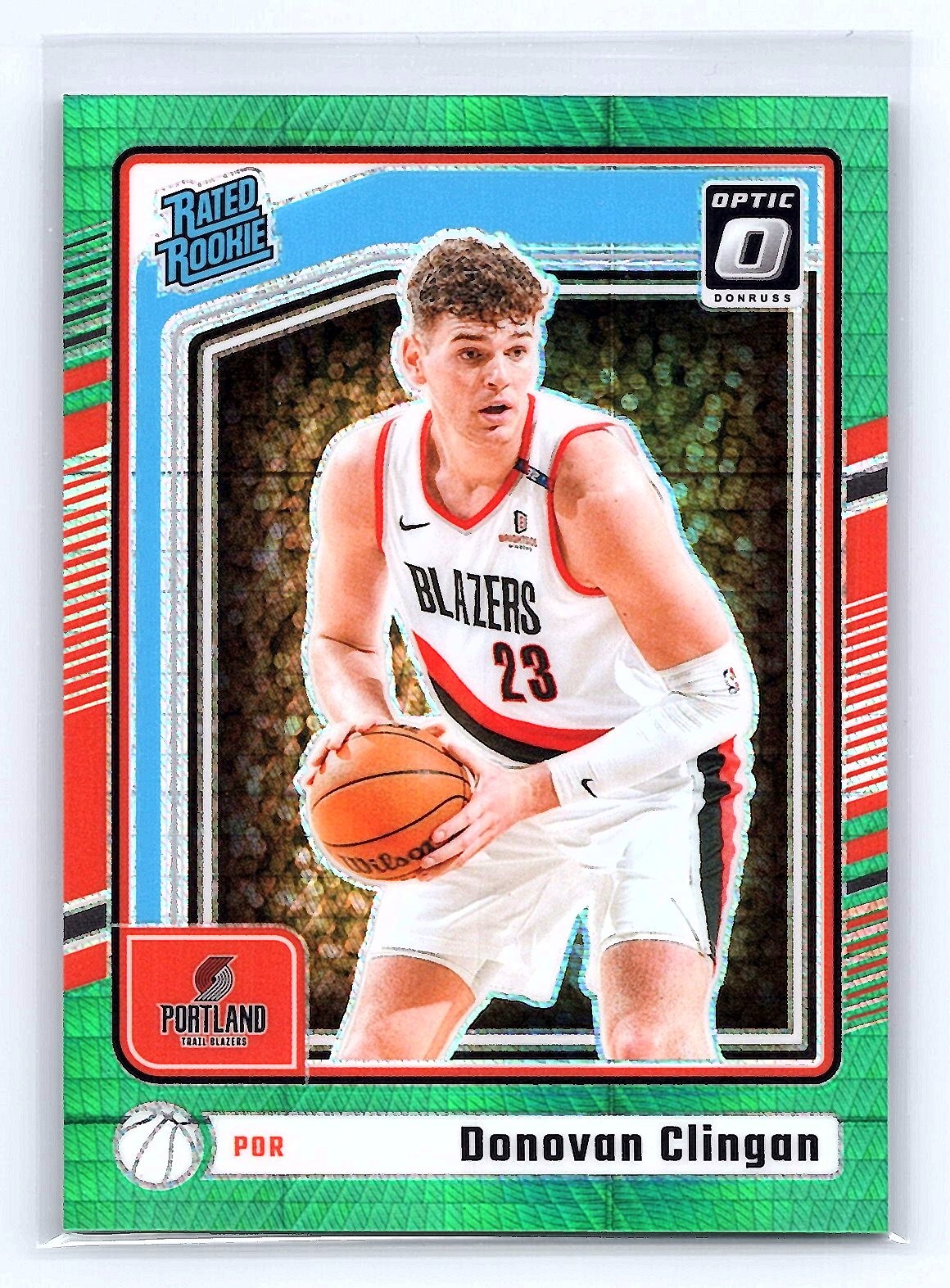 Donovan Clingan 2024-25 Donruss Optic #272 Hyper Green #/249