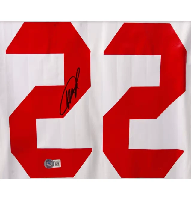 Camiseta de fútbol visitante firmada por Ricardo Kaka AC Milan #22 con Beckett Witness Foto 2 de 4