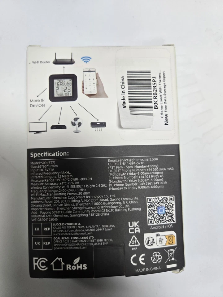 GHome Smart IR-Fernbedienung mit Temperatur- und Feuchtigkeitssensor - Bild 4 von 4