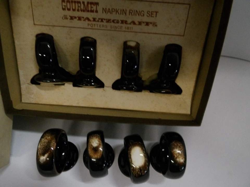 JUEGO DE 8 SERVILLETEROS GOURMET PFALTZGRAFF MARRÓN GOTEO Foto 3 de 4