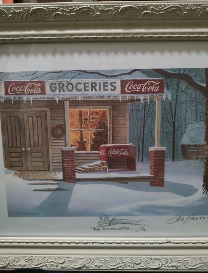 Jim Harrison Framed Print Signed & Re-marked 1996 Christmas & Coca-Cola In  Snow - Image 3 of 4