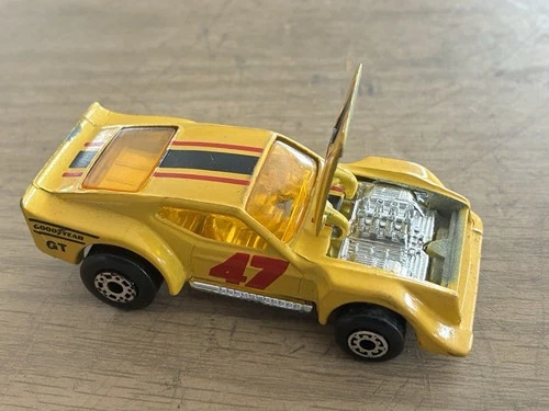 Vintage 1983 Matchbox IMSA  Ford Mustang Mach 1 YELLOW  Die Cast Car #47