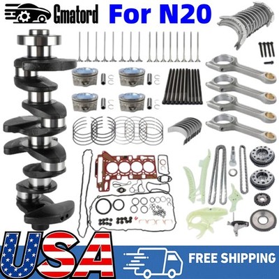 N20 Engine Overhaul Rebuild Kit Crankshaft Conrod Piston Gasket Kit For BMW 2.0L