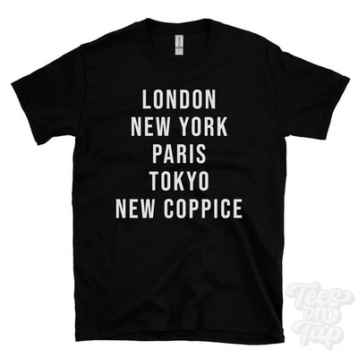 LONDON NEW YORK PARIS TOKYO NEW COPPICE FUNNY T-SHIRT england