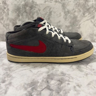 Nike Ruckus Mid Sneakers Mens 11 Grey Suede Skateboarding Shoes 536527-461