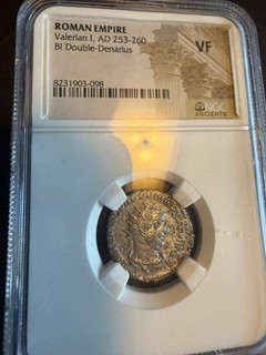Valerian I AR Antoninianus Roman Double Denarius Coin AD 253 260 NGC VF