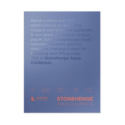 Stonehenge Aqua White Medium Weight Block, 140lb, Coldpress, 15 Sheets for We...