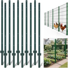Fence Posts 5Feet 10Pack Sturdy Heavy Duty Metal Fence Post with U-Channel St...