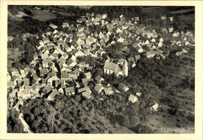 Ak Oberwittstadt Ravenstein in Baden, Luftaufnahme von  viele... - 11403205