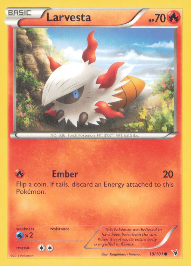 LARVESTA 19/101 COMMON NOBLE VICTORIES POKEMON NEAR MINT