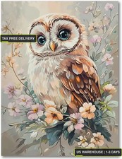 Diamond Art Kits for Adults - Owl Flower Diamond Painting Kits 12X16 inch