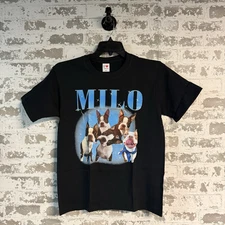 NEW - I love Vango - MILO Boston Terrier Dog Tee Tshirt - Black - SMALL