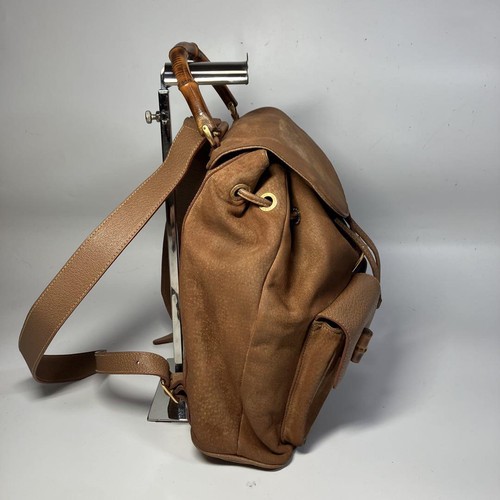 Gucci Bamboo Suede Leather Backpack Size 31x34x12cm Used - Picture 4 of 13
