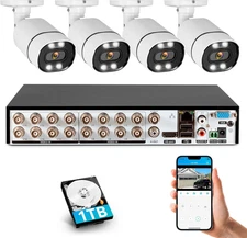 KERUI 16 Channel Security Camera System DVR Recorder Surveillance 4pcs Cameras