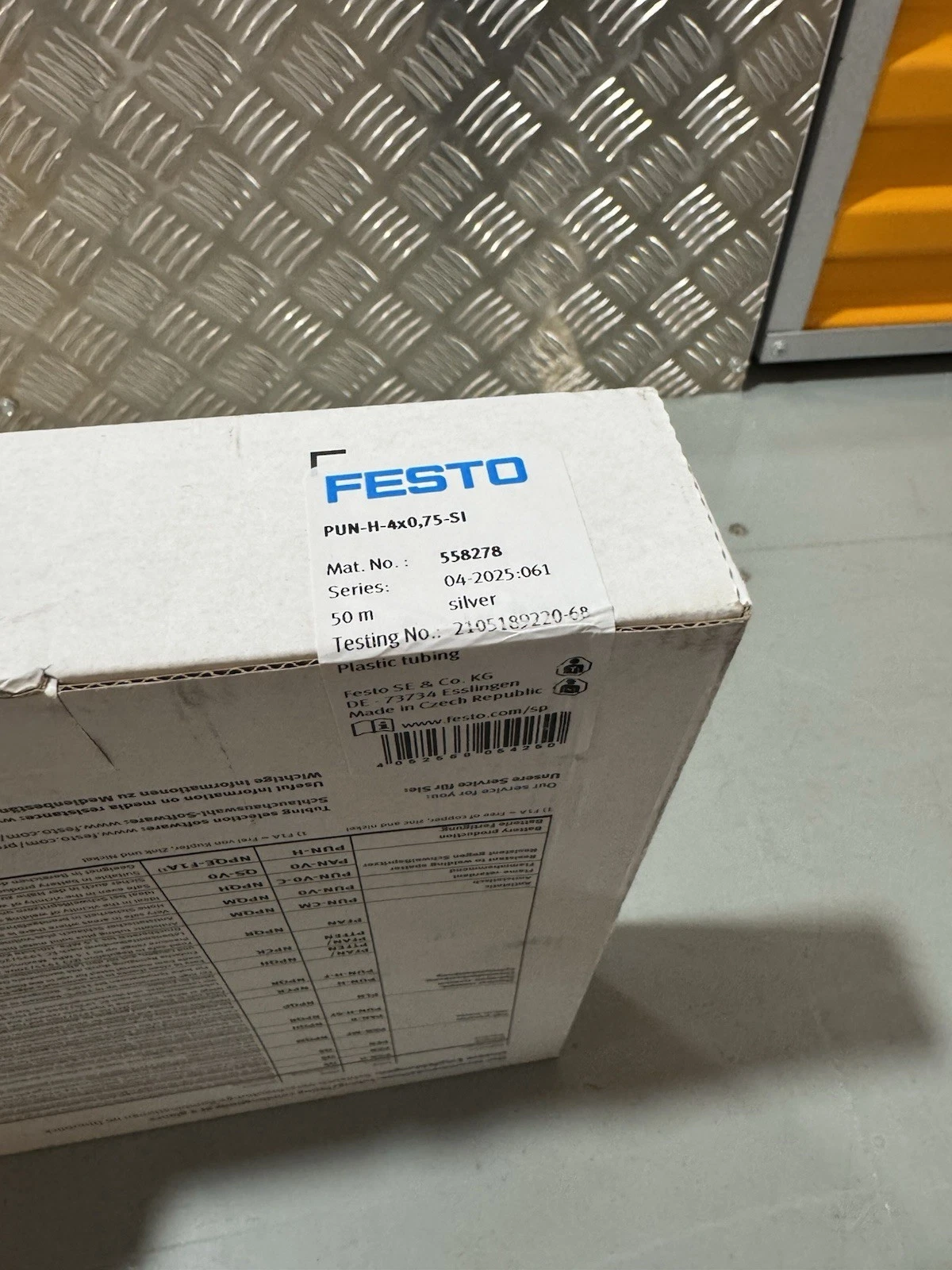 Festo 558278 PUN-H-4X0.75-SI Plastic Tubing Silver 50m Brand New In Box 3