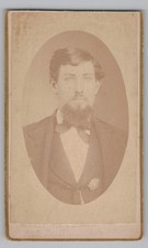 Antique CDV Unmarked Handsome Young Man Long Goatee Beard Portrait