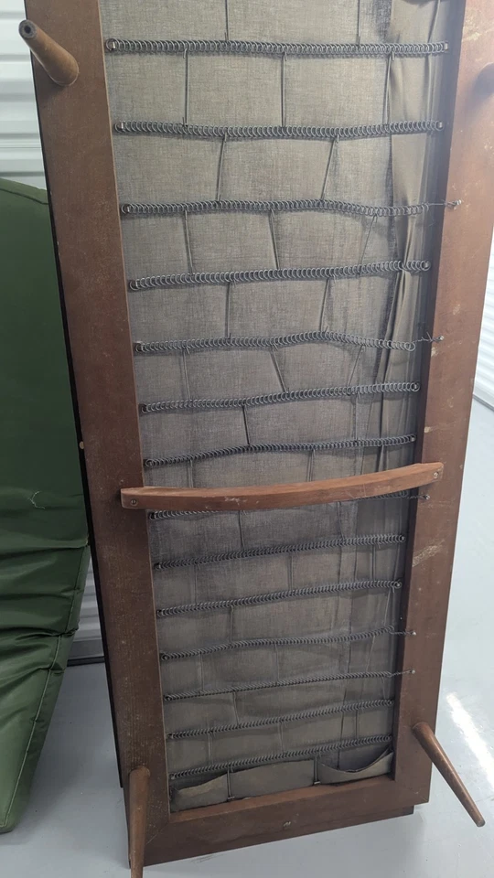 Sofá sofá moderno vintage de mediados de siglo años 60 madera verde oliva Foto 2 de 4