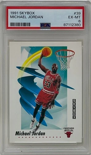 Michael Jordan 1991 Skybox Chicago Bulls NBA Basketball Trading Card #39 PSA 6