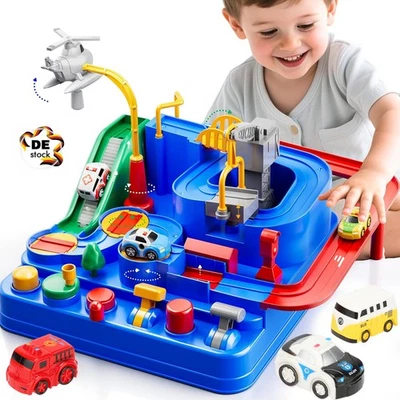 MARKENLOS Auto Spielzeug 3 Jahre Track Cars Spielzeug für Kinder Jungen Mädchen Abenteuer