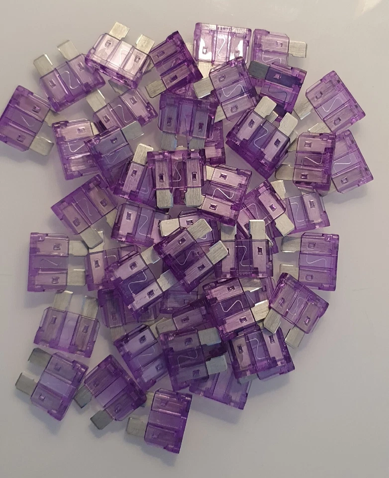 3 Amp Littelfuse X 50 Car Truck ATO Standard Blade Fuse Violet Max 32 Volt USA - Image 3 of 4