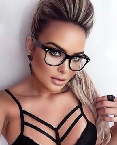 Sexy CRYSTAL Classic Style Naughty Teacher Big Hot Frames Women Men Eyeglasses - Picture 5 of 14