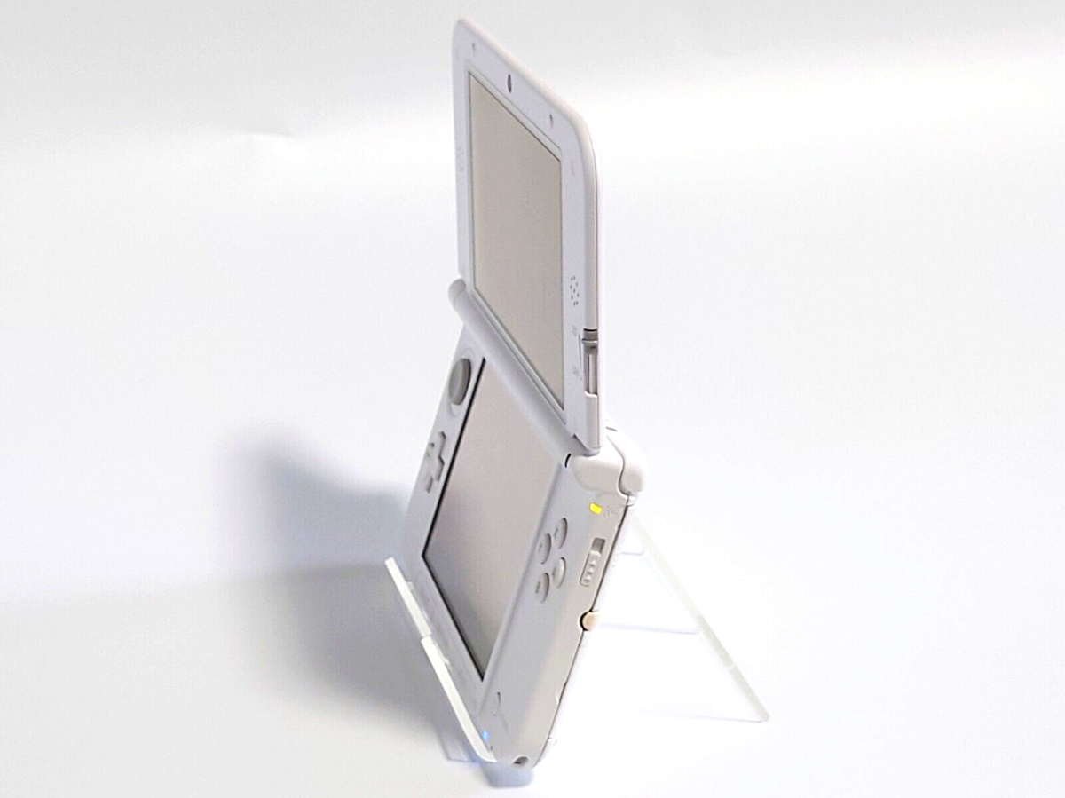 Nintendo 3DS XL LL Console White w/Box Adapter Pokemon Gold Silver