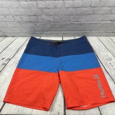 Hurley Men's Board Shorts Size 36 Blue Red Colorblock