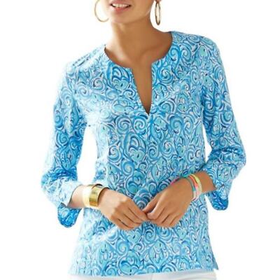 Lilly Pulitzer Amelia Island Tunic In Resort White Chasing Tail XS