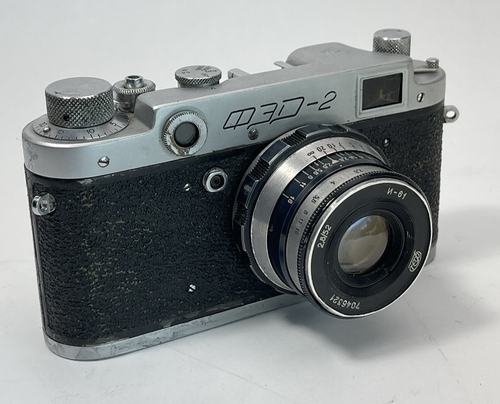 Vintage Soviet FED-2 35mm Film Camera w/52/2.8 Lens Leica Clone Working