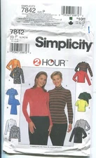 SIMPLICITY 7842 MISSES' KNIT TOPS W/ VARIATIONS SZ 12-16 UNCUT 1997