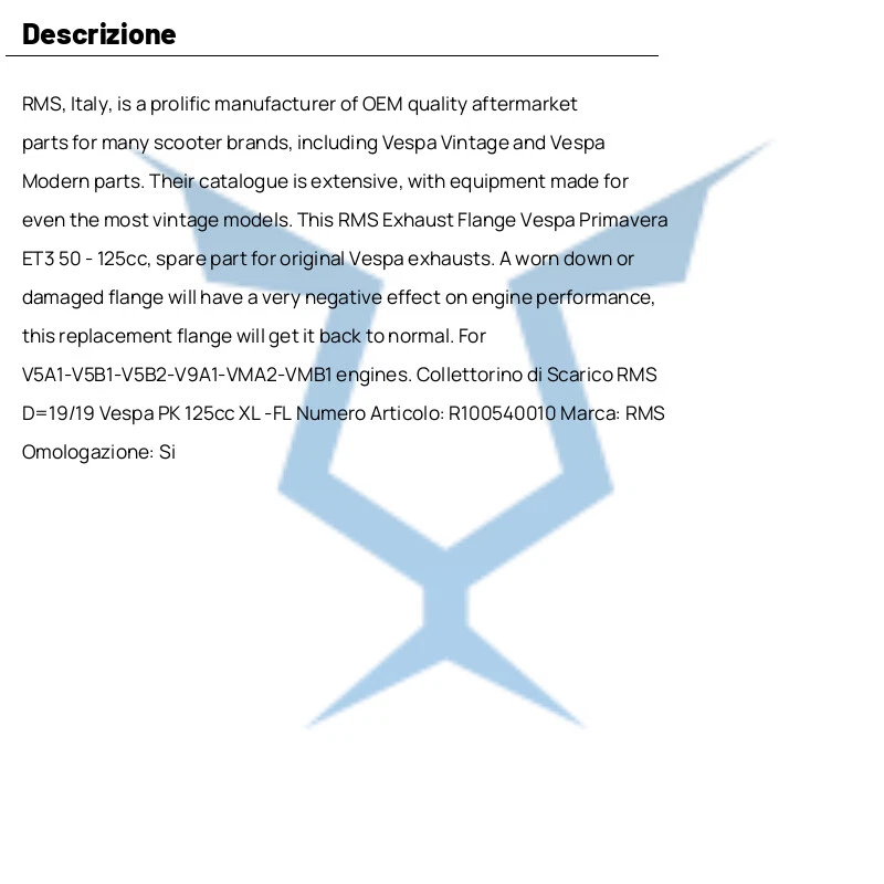 RMS Exhaust Collector D.19-19 247033 Piaggio 50 For Vespa PK V5X 1982-1984 - Image 4 of 4
