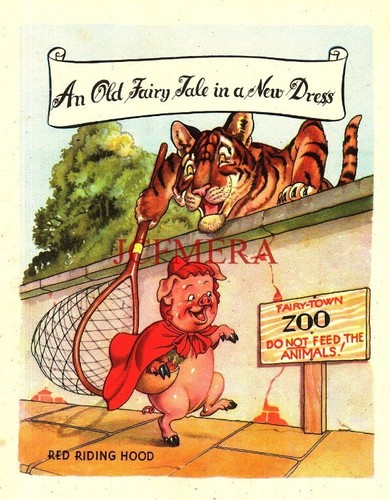 "Rotkäppchen" Original Kinder Exlibris 30er Jahre Helen Haywood? Print 155A