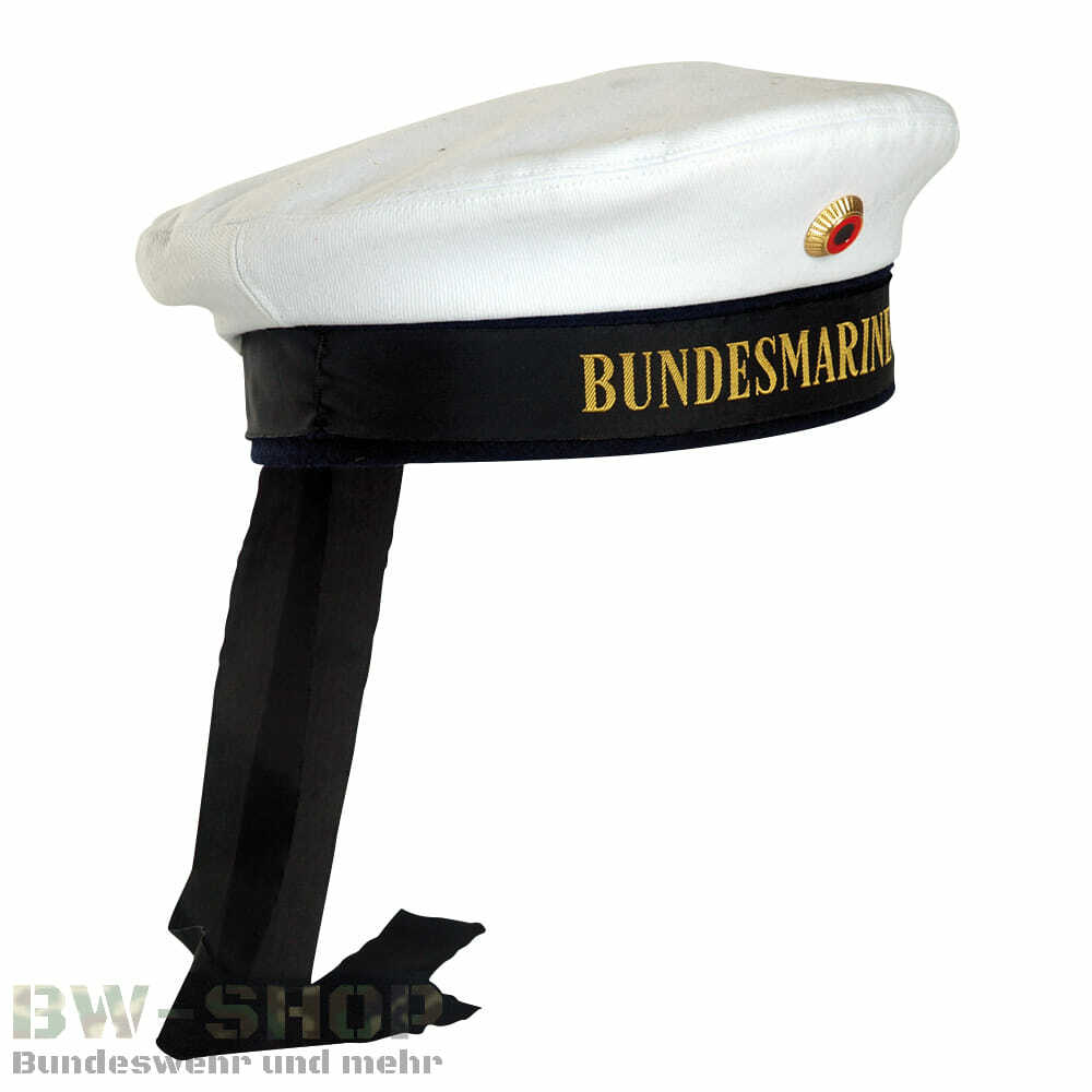 ORIGINAL BUNDESWEHR MARINE MÜTZE BW MATROSENMÜTZE BOOTSMANN TELLERMÜTZE WEIß