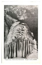 Antique printed pictorial postcard Organ Pipes Illuminated Goughs Caves Cheddar 