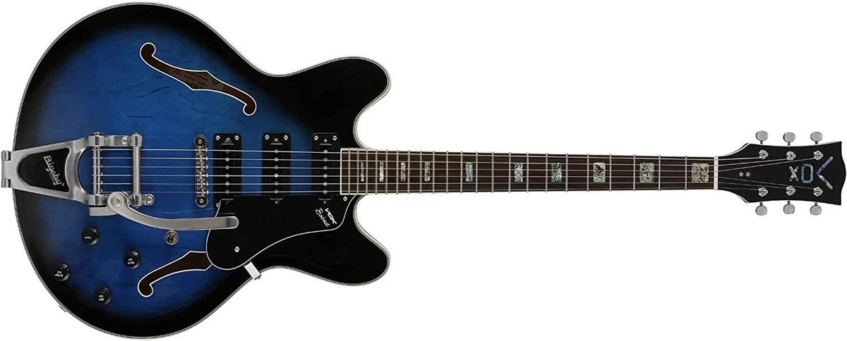 VOX BOBCAT S66 Semi Hollow Guitar with Bigsby Sapphire Blue with Hard Case