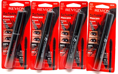 (4) Revlon So Fierce! Mascara Extend Lift Volumize Sealed 703 - Blackened Brown