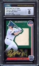 2022 Stars & Stripes AUTO Bat Gold 4/5 ROBERT MOORE Arkansas Razorbacks CSG 8